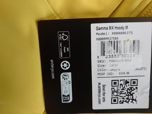 Arc'teryx Gamma MX Hoodie Men's Nylon Yellow Lampyre 2023 Fall/Winter New JP - Picture 5 of 5
