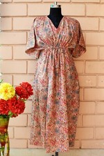 Night Wear Maxi Dress Beautiful Women Printed Kaftan Bohemian Beach Wear Gown