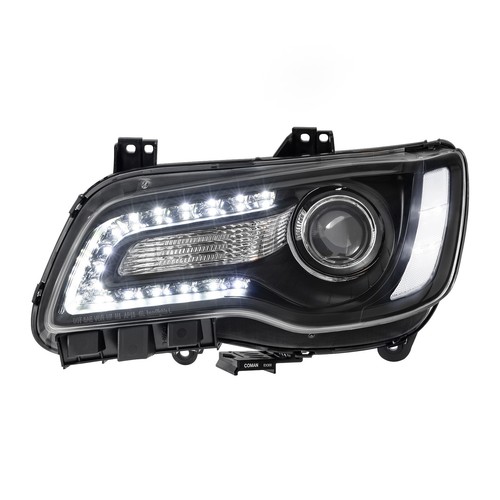 Pair Black Front Lamps Projector Headlights w/LED DRL For 2011-2023 Chrysler 300 - Picture 3 of 13