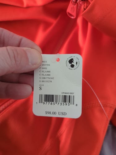 Free People Slim Orange Flame Athletic Hoodie Size Small $98 - Picture 4 of 6