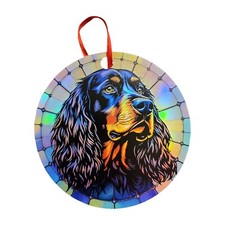 Field Spaniel - Black and Tan - Profile View Design Holographic Ornament