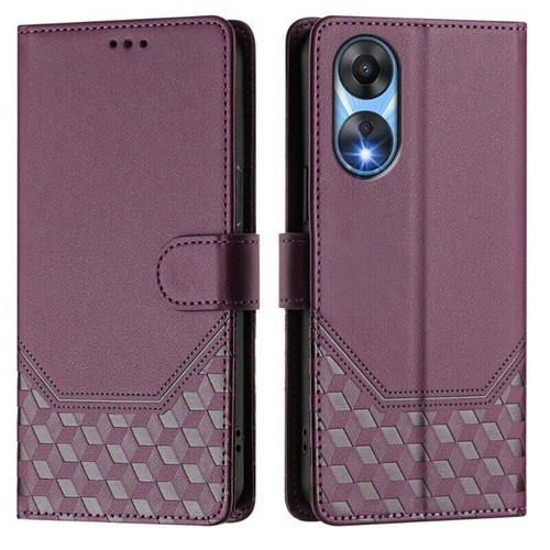 Grid Leather Wallet Phone Case For OPPO Reno 11F 12 Pro A58 A78 A79 A38 A60 A80 - Picture 25 of 41