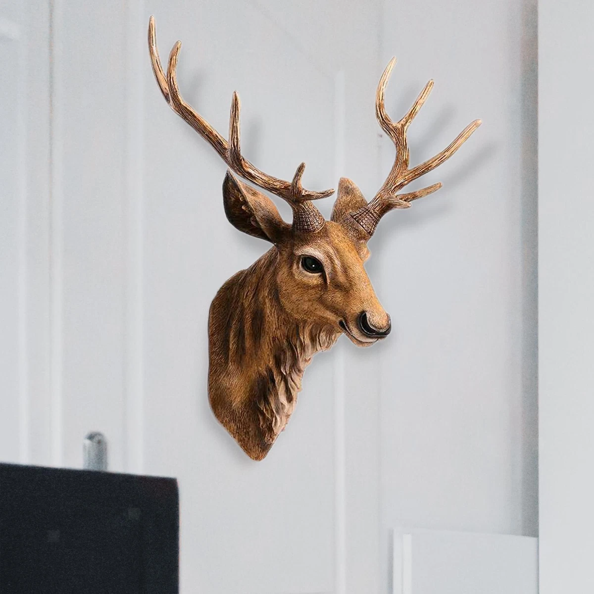 Wall Mounted Deer Head Home Decor Stag Head Rustic Deer Antler