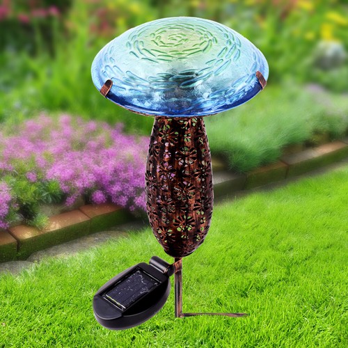 Mushroom Solar Lights Outdoor Stake-Garden Decor Garden Stake Metal and Glass - Picture 3 of 15