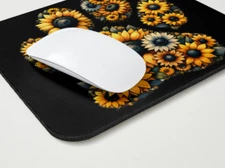 Mousepad | Office Mouse Pad | Mouse Pad | Sunflower Paw Print Mouse Pad