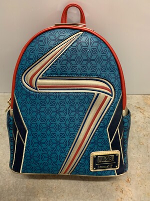 Disney Ms Marvel Loungefly Backpack Blue Red NWT Loungefly Disney Parks MISS MARVEL Mini backpack NWT BLUE  main image 3
