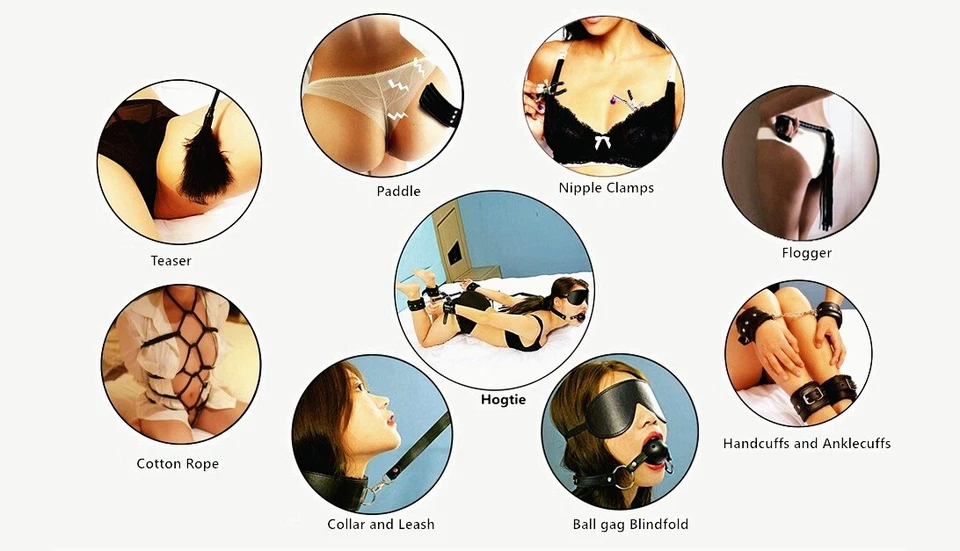 Juguetes sexuales con restricciones BDSM 10 piezas conjuntos de esclavitud fetiche SM juegos para adultos juegos seguros con disfraces Foto 4 de 4