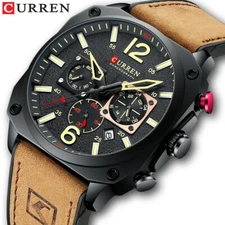 CURREN Men Watch Multifunction Sport Wristwatch Male Leather Quartz Date Watches