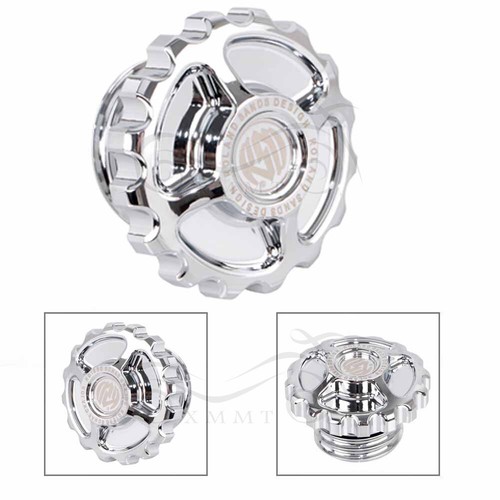 Chrome Fuel Tank Gas Cap Cover For Harley Dyna Fat Boy Road Glide Sportster 883 - Picture 3 of 12