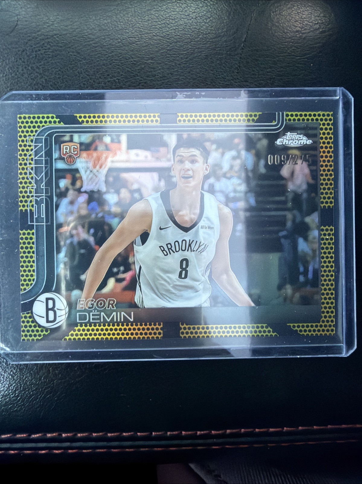 2025-26 Topps Chrome Egor Demin #258 RC Yellow Basketball Refractor /275 - Nets