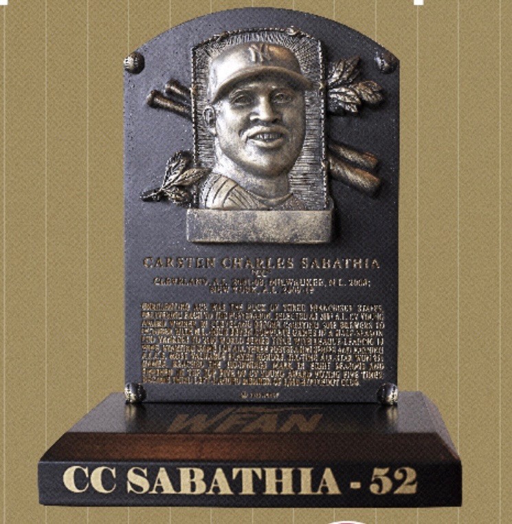 CC SABATHIA 殿堂入りレプリカプレート 52 メジャーリーグ MLB NY YANKEES HALL OF FAME REPLICA PLAQUE SET 3 SGA HOF CC SABATHIA