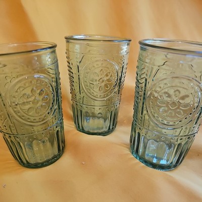Bormioli Rocco Pastel Green Romantic Water Glass 11.5 oz., Set of 3 Glasses