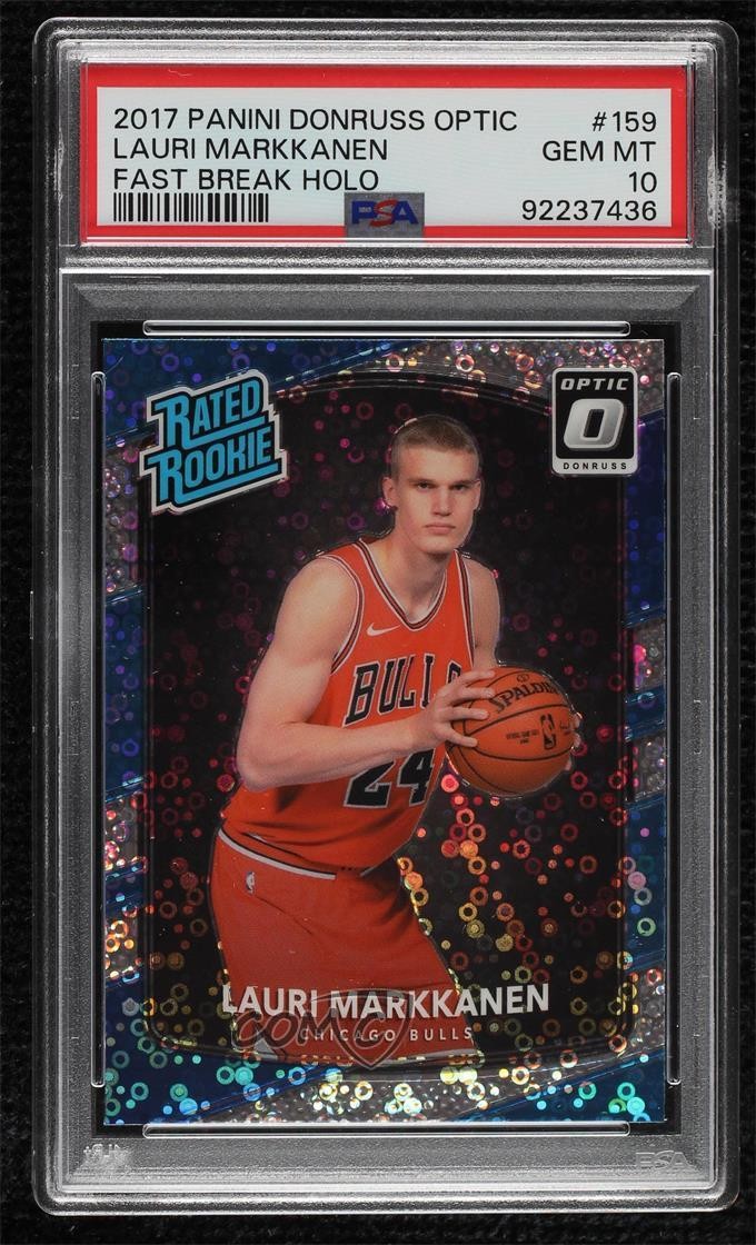 2017 Donruss Optic Rated Rookie Fast Break Holo Prizm Lauri Markkanen PSA 10 1e3