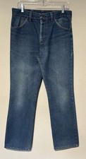 Vintage 80's Roebucks Mens Faded Blue Jeans Measures 32x30 Sears Scovill KK7