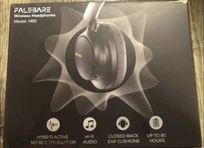 New/Open Box Falebare H60 Wireless Bluetooth Headphones Noise-Cancelling, Blue