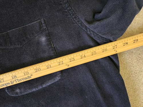LL Bean Herren XL TALL Cord Langarm Button Down Hemd Shacket Navy Blau - Bild 7 von 8