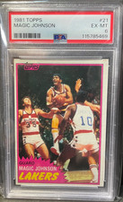 MAGIC JOHNSON - 1981-82 Topps #21 (LAKERS HOF) -- *PSA 6*