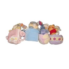 Disney Store Winnie The Pooh Easter Egg and Chicks Spring Bean Bag Plush X4
