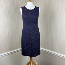 Jigsaw Lined Floral Pencil Dress Purple 12 Wiggle Occasion Wedding Sleeveless