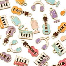 Airssory 32 Pcs 16 Styles Enamel Musical Instruments Charms Voice Recording D...