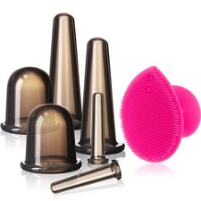 Juego de ventosas faciales de silicona, kit de ventosas de masaje al vac o para