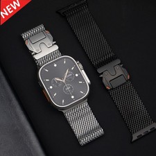 Milanese Mesh Stainless Steel Band For Apple Watch 12 11 10 9 8 7 SE/Ultra 49mm