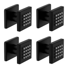4 pcs Brass Square Body Spray Shower Jets High Pressure Adjustable Massage Sp...