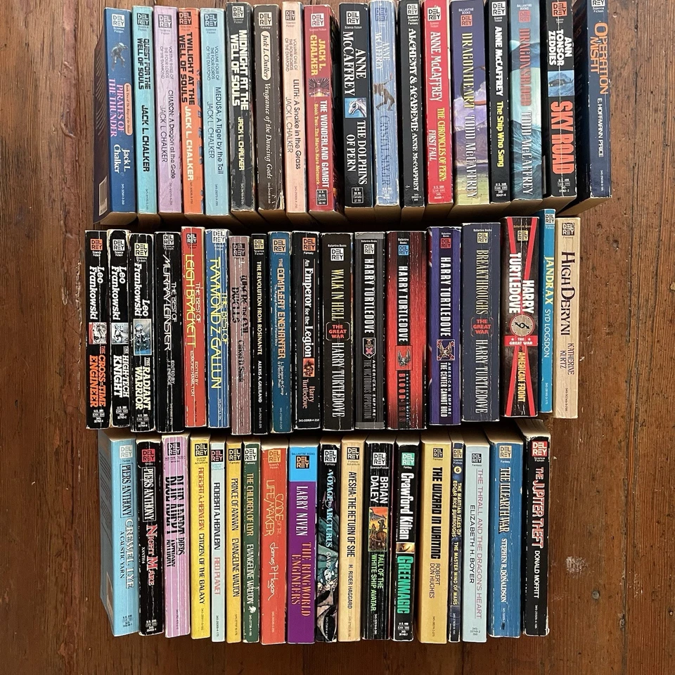 54x DEL REY Vintage Sci-Fi Fantasy Mass Market Paperback Lot Foto 3 de 3