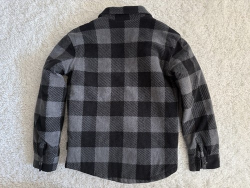 Eddie Bauer Jungen Thermo Flanell Jacke Knopfleiste Gr. S 7/8 schwarz grau - Bild 7 von 9
