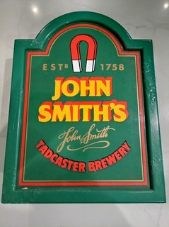 Vintage Genuine John Smith's Outdoor Metal Pub Sign. 1990s.