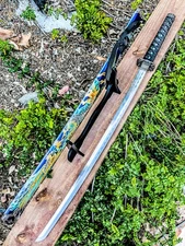 40" Dragon Japanese Samurai Katana Sword Carbon Steel Blade with Stand Ninja