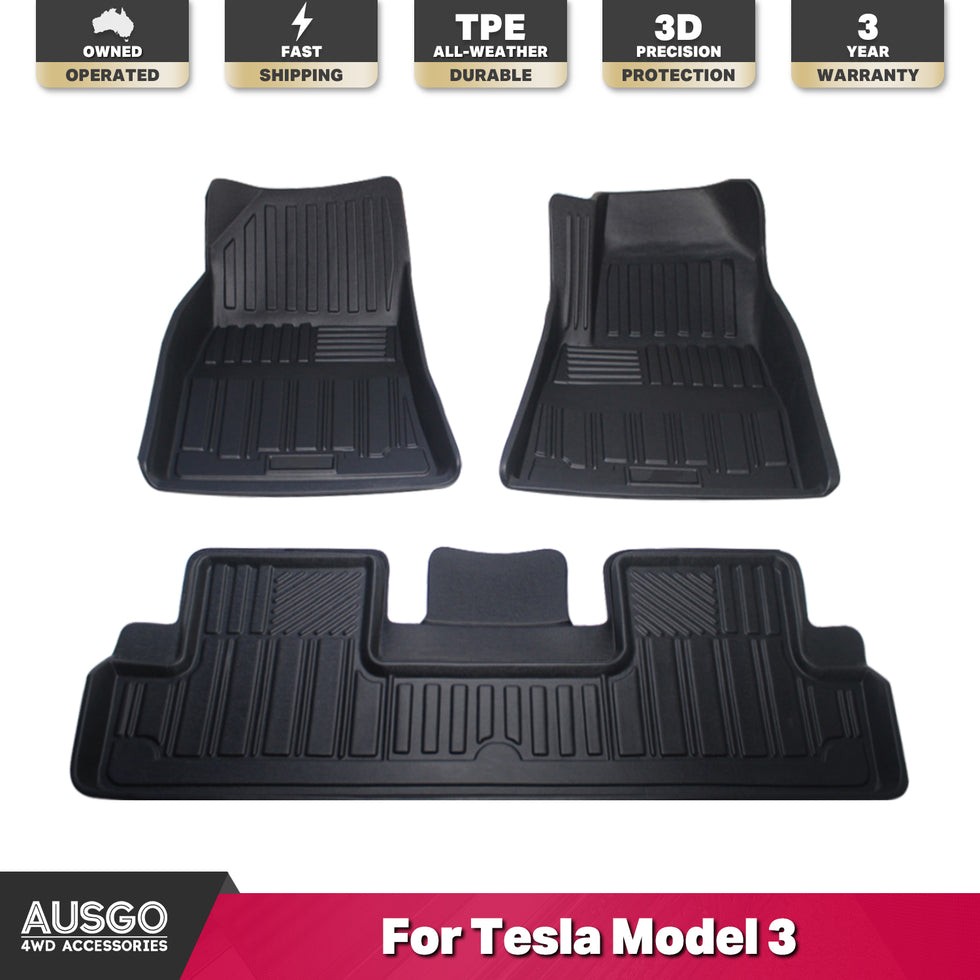 AUSGO 3D Floor Mats for Tesla Model 3 2019-2023