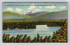 Lake Winnipesaukee NH- New Hampshire, Mount Washington, Vintage c1944 Postcard