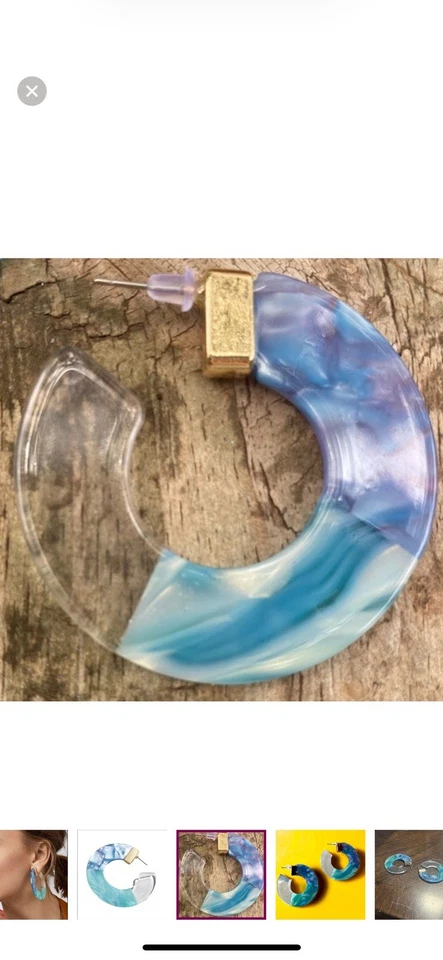 Pendientes de resina Anthropologie Blue Tide Tara Foto 3 de 4