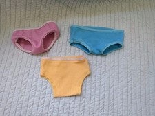 American Girl Doll Underwear Panties Pleasant Company Pink Blue Yellow Lot Of 3