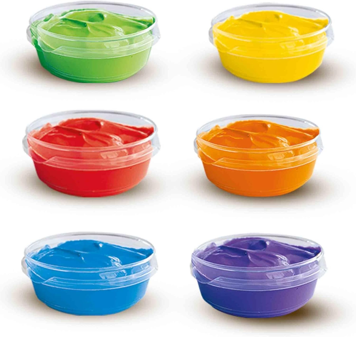 Peinture au doigt enfant pour atelier créatif à la maison lot 6 pots lavables SES
