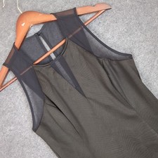 Guess Black Mesh Illusion V-Neck Fit & Flare Party Dress Size 6