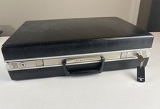 Vtg Samsonite Black Hard Shell Briefcase Carry On Luggage With Key Please READ