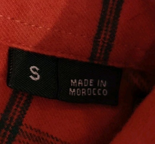 Orvis Green Red Check Long Sleeve Shirt Cotton Merino Brushed Cotton Size Small - Picture 5 of 9