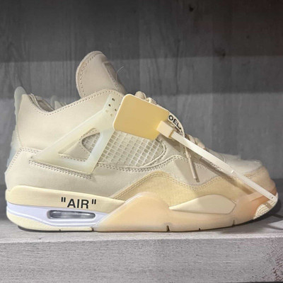 Jordan Air Jordan 4 Off-White Beige Men's Retro Mid Top Sneakers