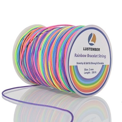 1mm Bracelet String Elastic String, 330 Feet Sturdy Durable Rainbow Elastic C...