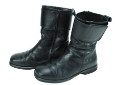 VaBene Damen Stiefel Biker Boots Lammfell-Futter Gr. 39 Leder schwarz FS48