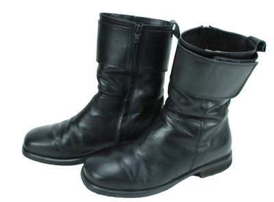 VaBene Stiefel Damen Biker Boots Lammfell-Futter Gr. 39 Leder schwarz FS48