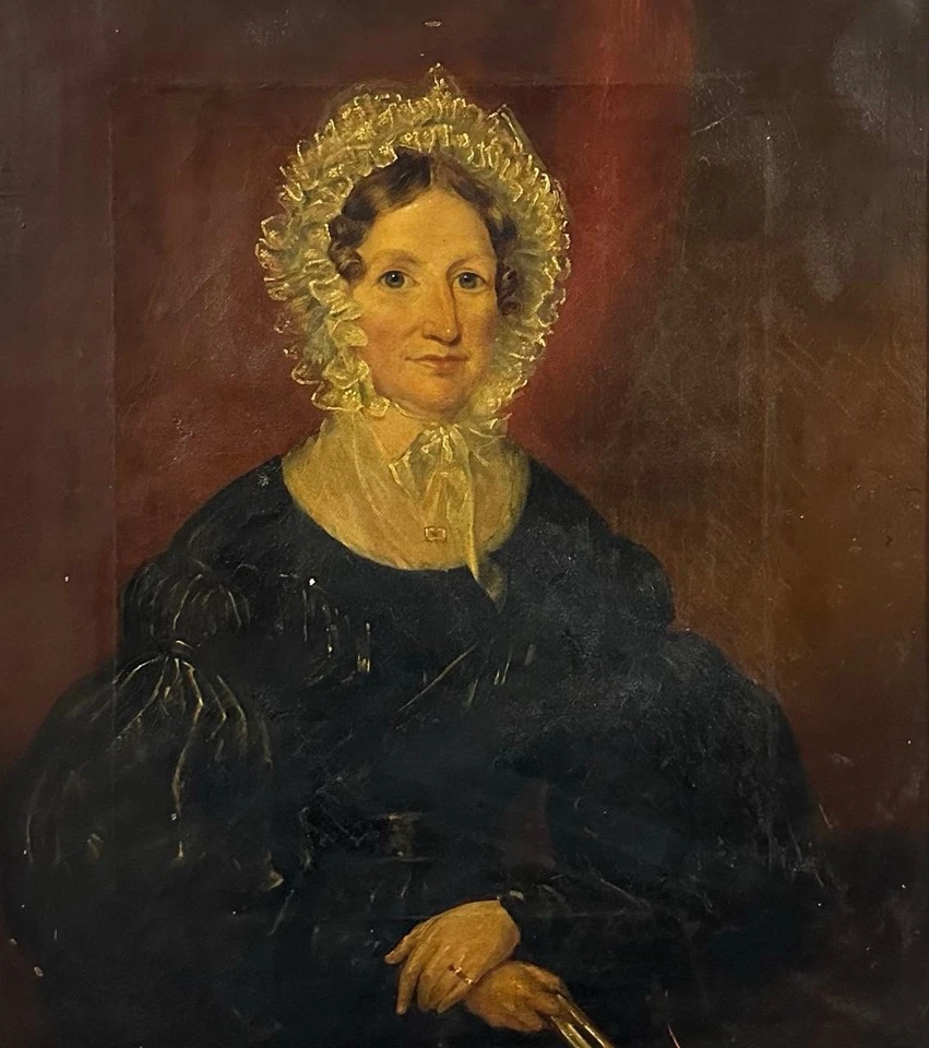 English School (Mid 19TH Cen-ry) : Portrait Of Sarah White , Oil On Canvas - Image 2 of 4