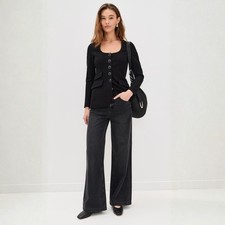 Rag  Bone Roslyn Ponte U-Neck Blazer Black Scoop Neck Tailored Jacket 4 NWT