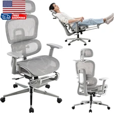 Mesh Ergonomic Office Chair with Footrest High Back Mesh Gaming Chair with Lumba