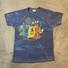 Vintage Disney Grad Nite Shirt Mens Large Blue 2001 Walt Disney World Mickey