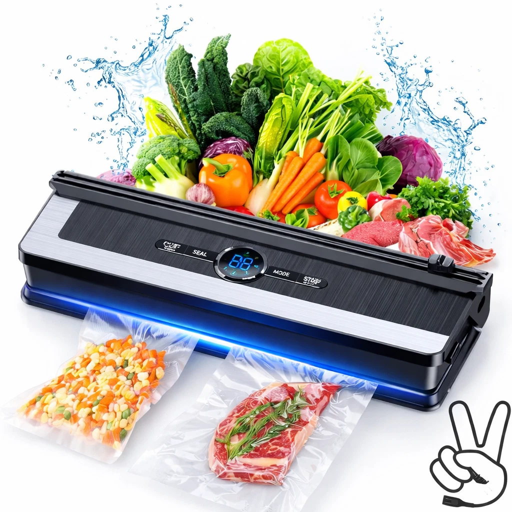 Vacuum Sealer Machine - 8 in 1 Food Vacuum Sealer Machine with Build-in Cutter A