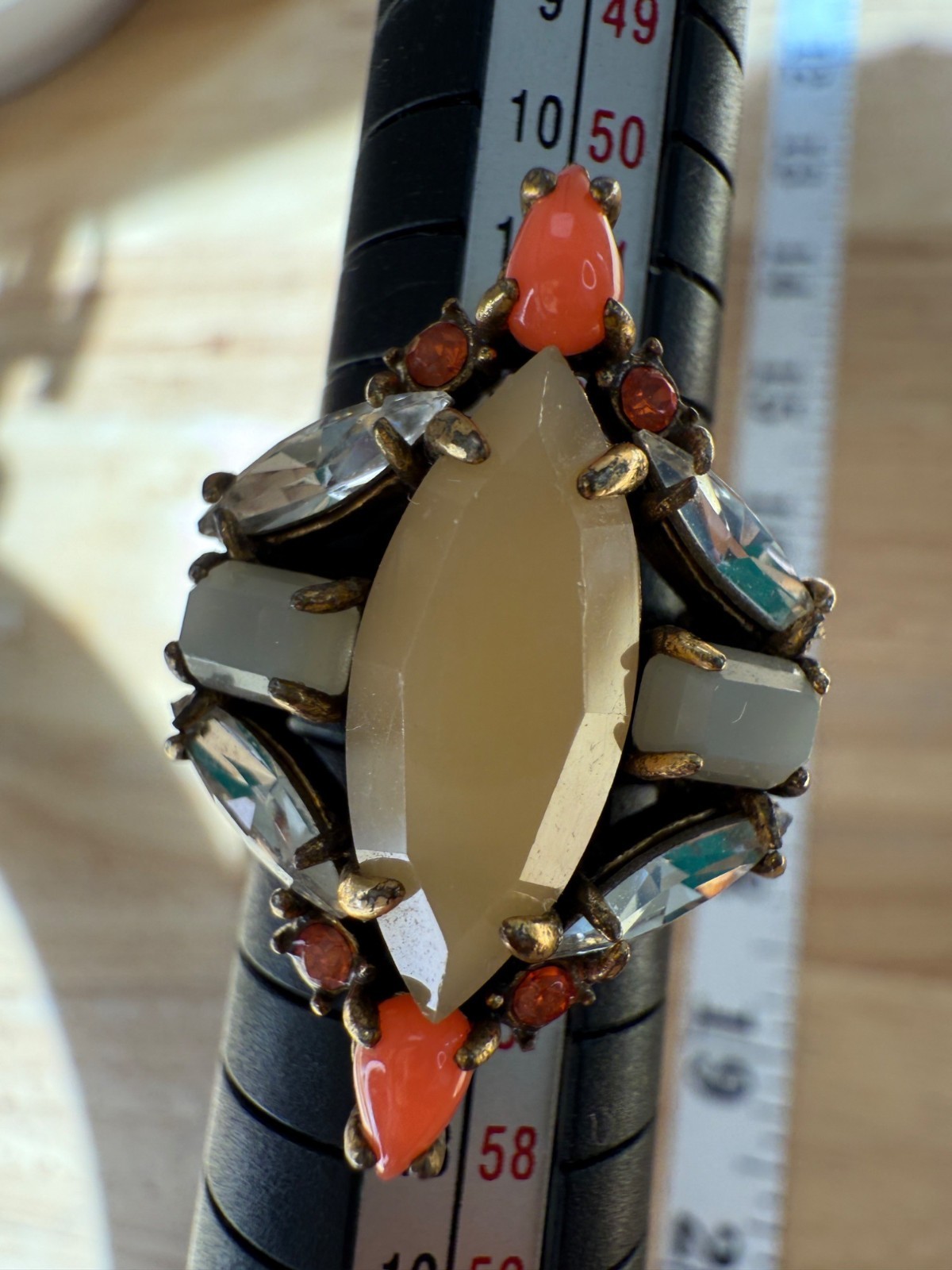 Stella & Dot Statement Ring With Yellow Marquise … - image 4