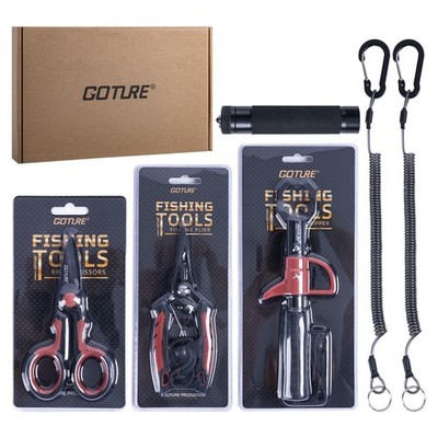 6PCS Fishing Tool Kit, Fishing Pliers, Fish Lip Gripper, Braid Line Scissors,...